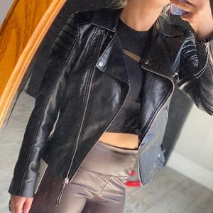 Black faux leather jacket